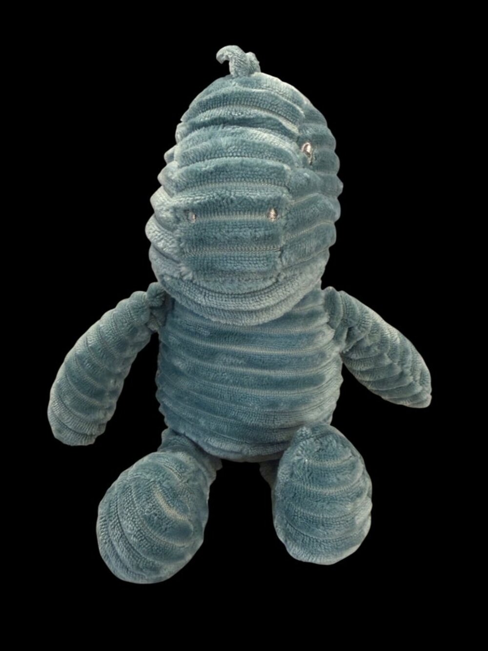 Carters Dinosaur Plush Ribbed Corduroy Soft Lovey 11" Teal Blue Green Nursery